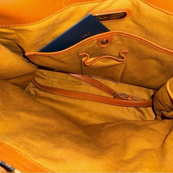 Ralph Lauren Ricky Bag. Leopard Print, Canvas Tote with Brown Leather Trim. - Picture 5 of 7